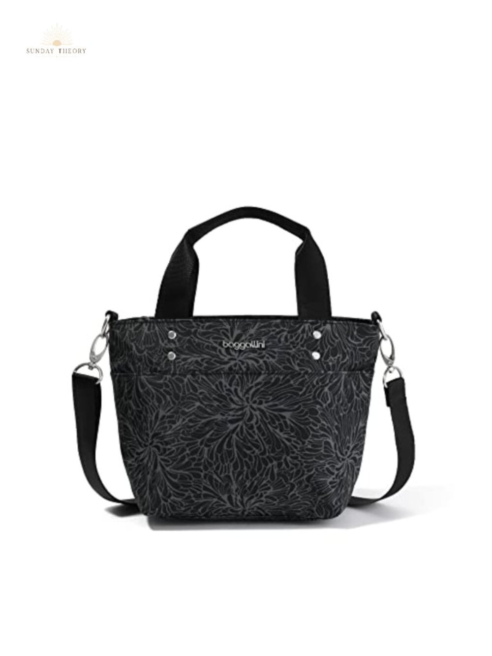 Mini Carryall Tote Crossbody Bag Floral Print Rectangular Sling